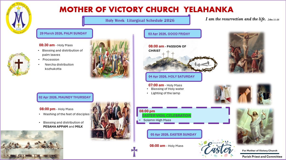 Mother of Victory Church - holy week liturgical schedule 2026